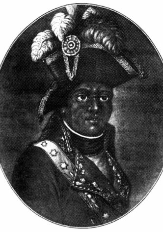 Toussaint L'Ouverture, a Maroon* leader from Haiti, he defeated both British and French armies. Above right and possibly left by C. H. Dietrich.